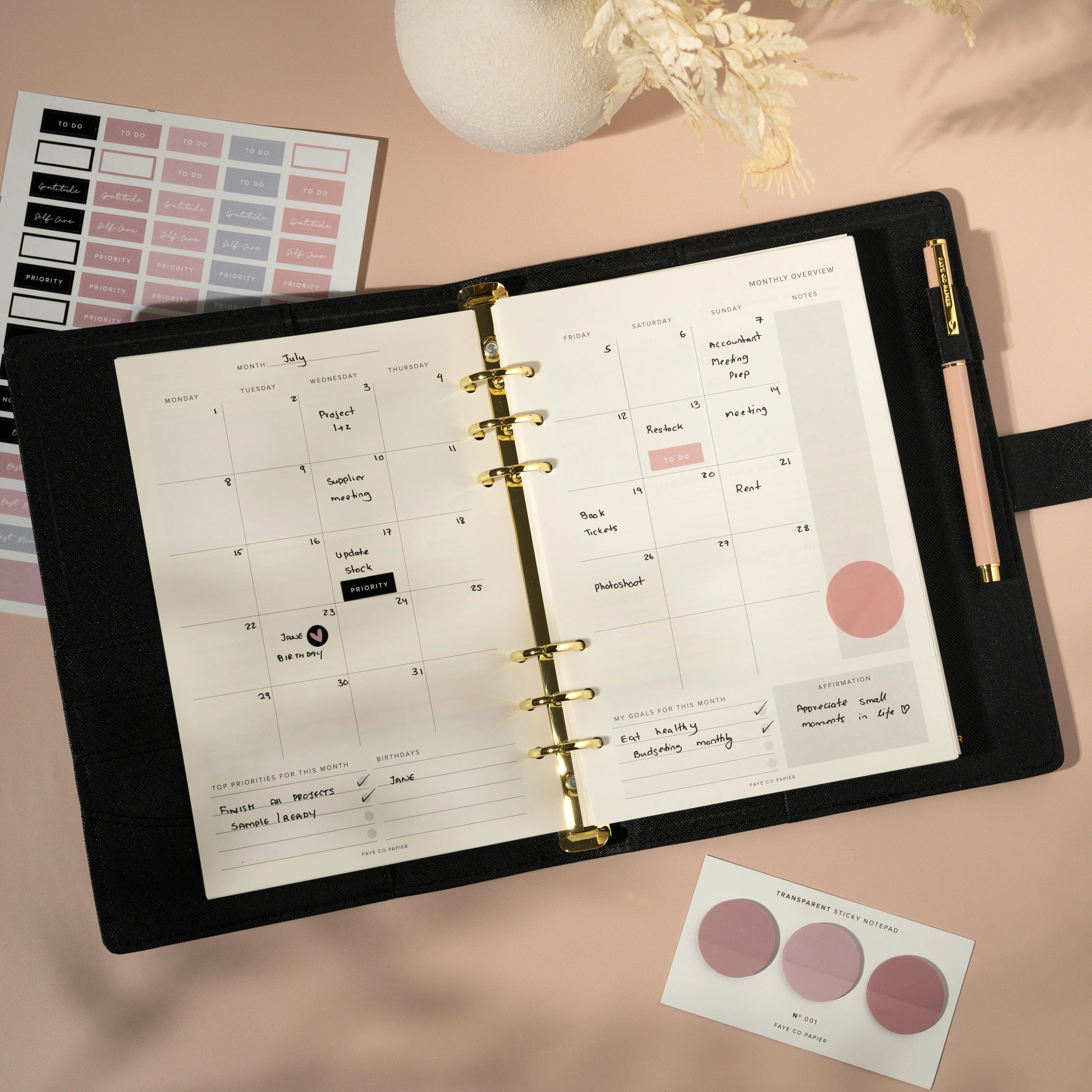 Daily Planner Ring Binder Organiser Planner Starter Bundle Set (A5) - Image 11