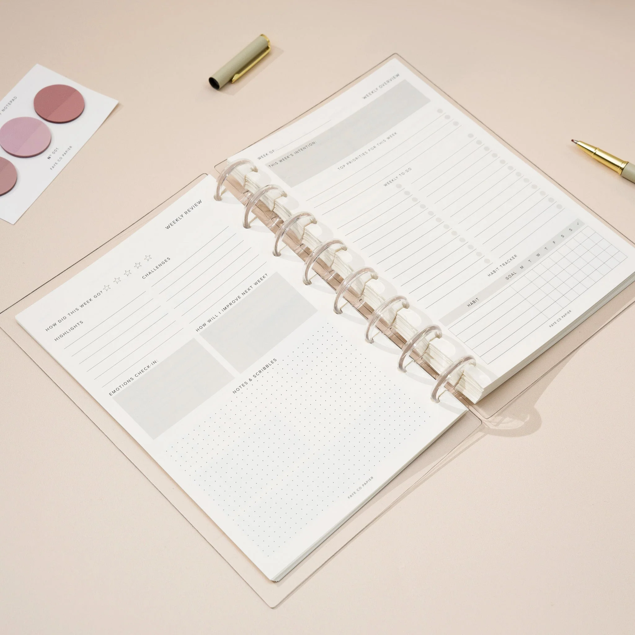 Daily Productivity Planner Insert | Discbound Bundle Set A5 - Image 4