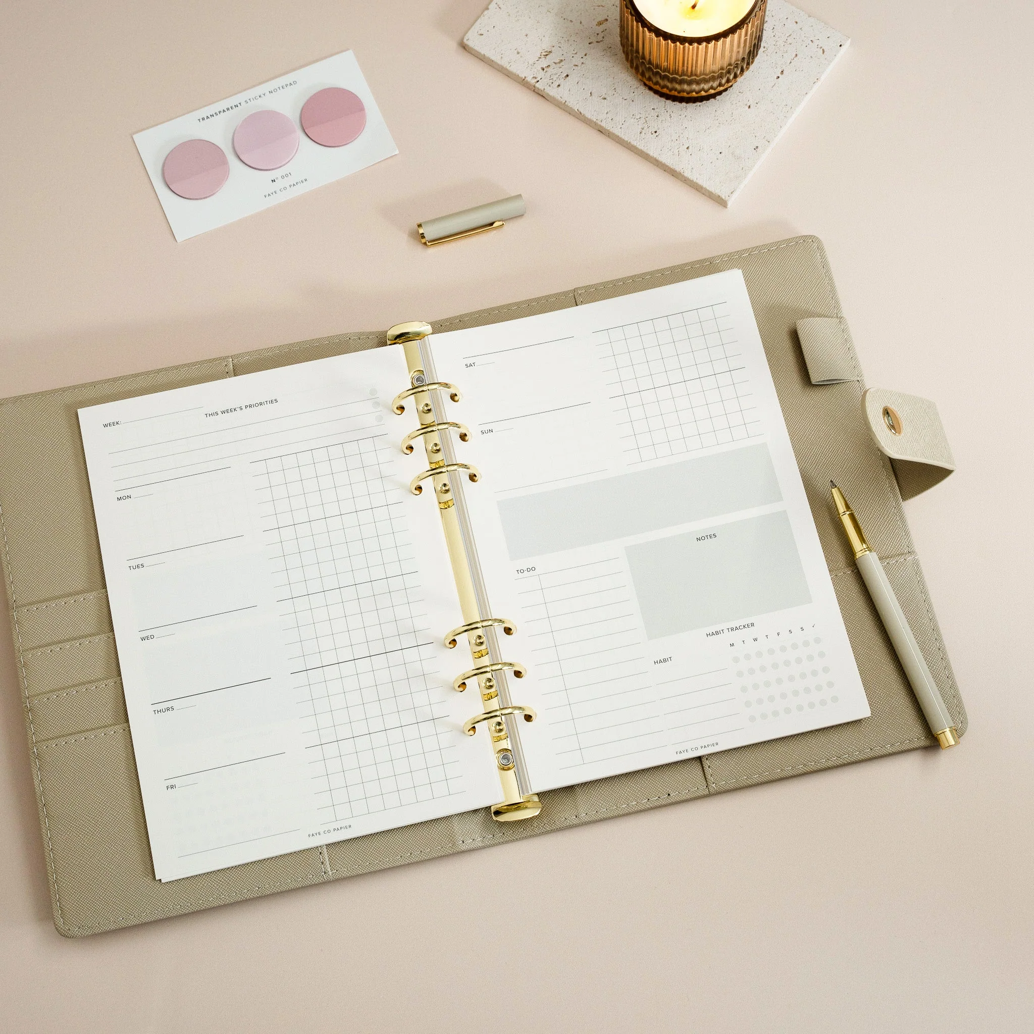 Weekly Overview Grid Planner Inserts A5 - Image 3